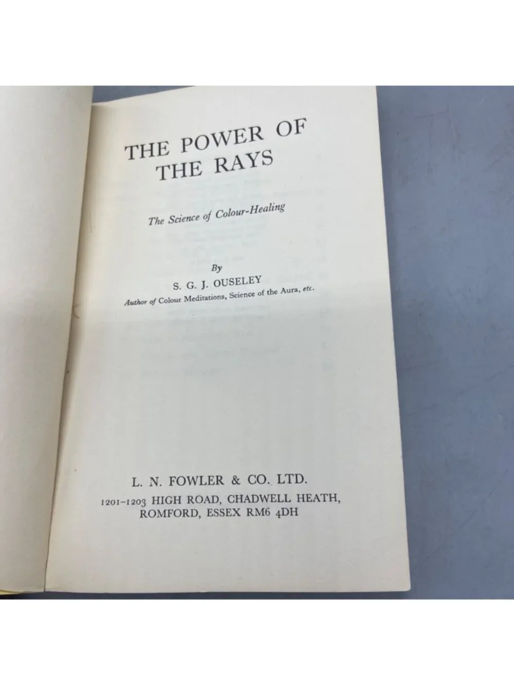 The Power Of The Rays By S.G.J. Ouseley Paperback The Science Of Colour-READ
